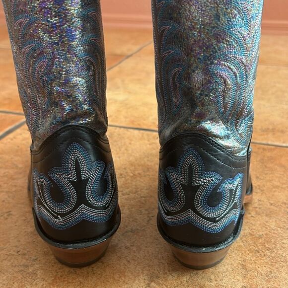 Boulet Iridescent and Black Cowgirl Boots - Picture 5 of 10